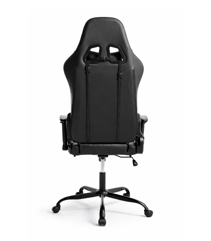 Ergonomischer schwarzer Gamingstuhl mit Fußstütze und Höhenverstellung – Gamingstuhl für Büro und Zimmer – Produktabbildung 3