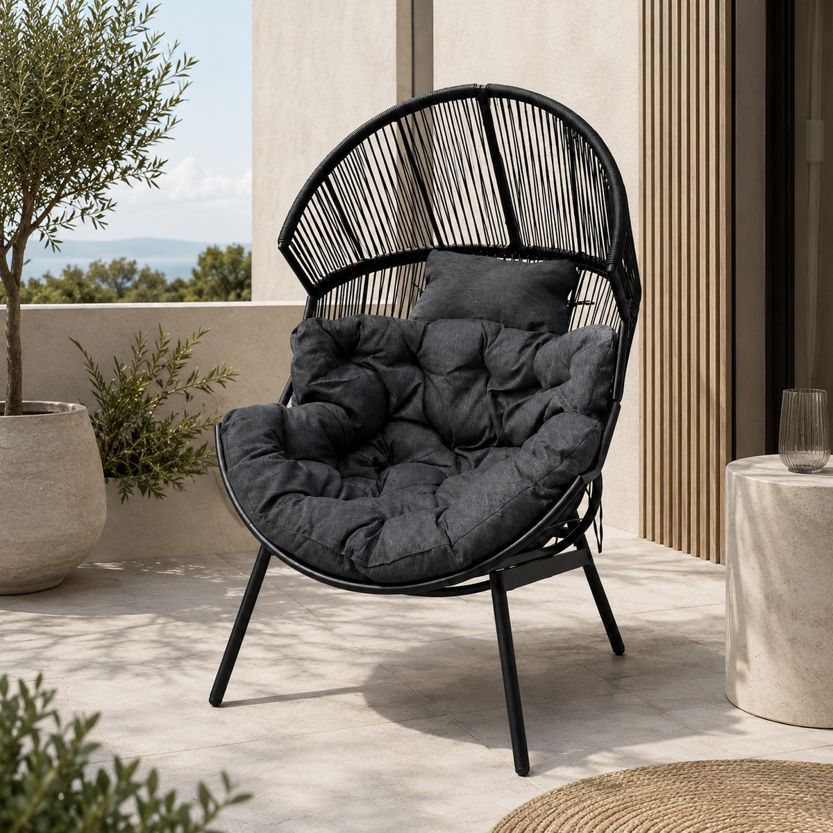 Moderner Gartensessel in Kokonform – Eleganz und Komfort als Einsitzer – Produktabbildung 7