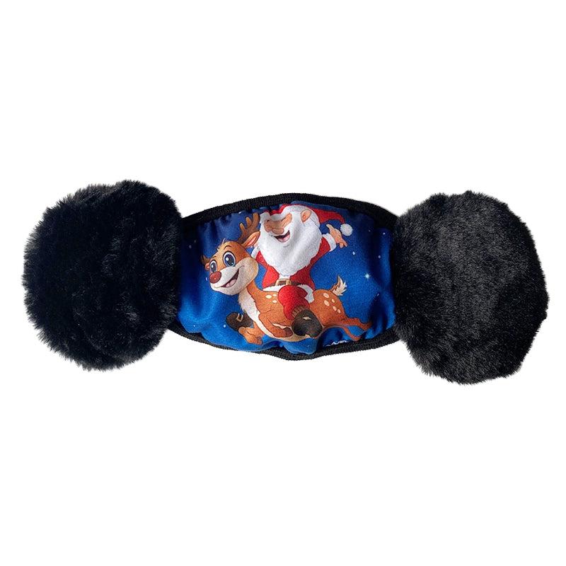 Weihnachtsmaske / Gesichtsmaske für Kinder mit Ohrenklappen – Weihnachtsmann – Produktabbildung 2