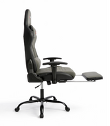 Ergonomischer grauer Gamingstuhl mit Fußstütze und Höhenverstellung – Gamerstuhl für Büro und Zimmer – Produktabbildung 2