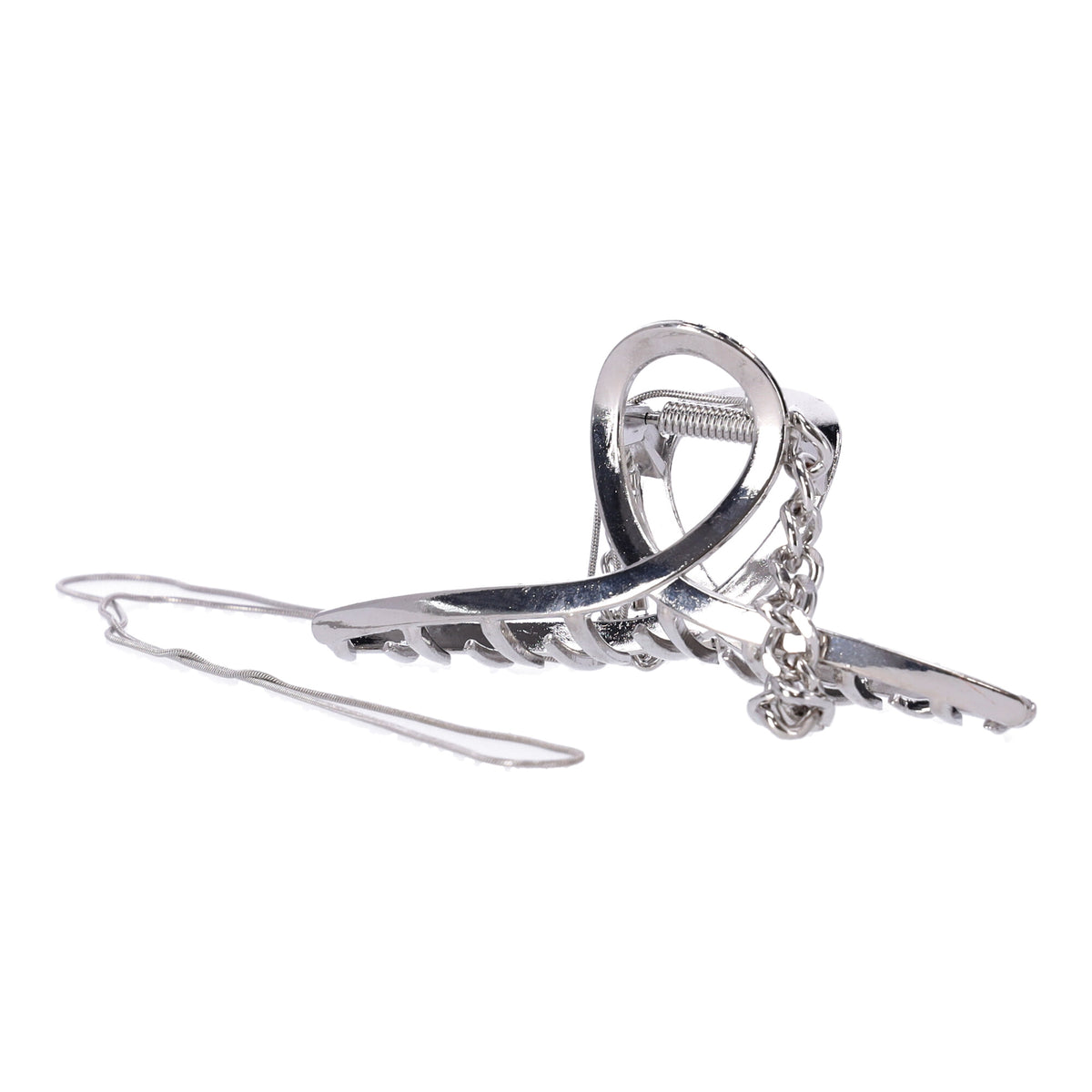 Dekorative Anstecknadel, Haarspange – silberfarben, mit Kette
