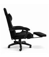 Gamingstuhl Schwarz Drehbar Bürostuhl für den Schreibtisch mit Fußstütze – Produktabbildung 4