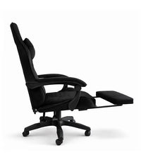 Gamingstuhl Schwarz Drehbar Bürostuhl für den Schreibtisch mit Fußstütze – Produktabbildung 4