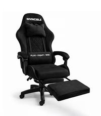 Gamingstuhl Schwarz Drehbar Bürostuhl für den Schreibtisch mit Fußstütze – Produktabbildung 3