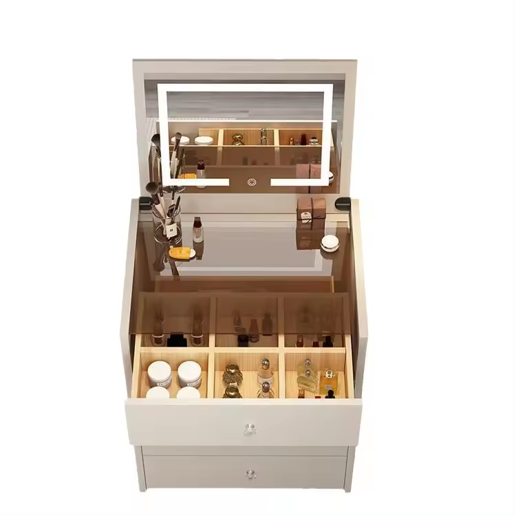 Moderner SMART Schminktisch und Nachttisch 60 cm - Weiß – Produktabbildung 2