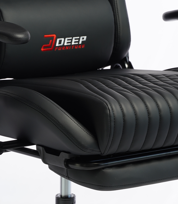 Ergonomischer schwarzer Gamingstuhl mit Fußstütze und Höhenverstellung – Gamingstuhl für Büro und Zimmer – Produktabbildung 5
