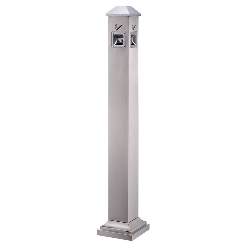Abfallsäule / Aschenbecher – silber