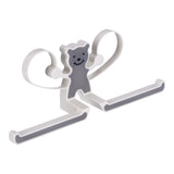 Multifunktionaler Haken mit Teddybär - grau.