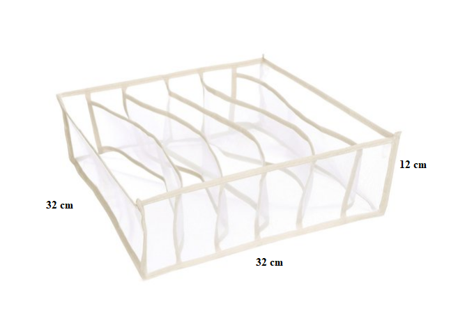 Kleiderschrank-Organizer mit 6 Fächern für Unterwäsche – grau – Produktabbildung 2