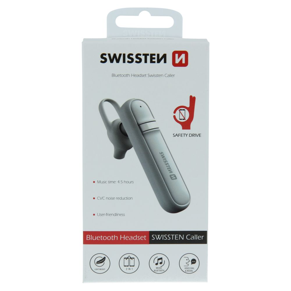 Bluetooth-Headset Swissten Caller – weiß – Produktabbildung 6