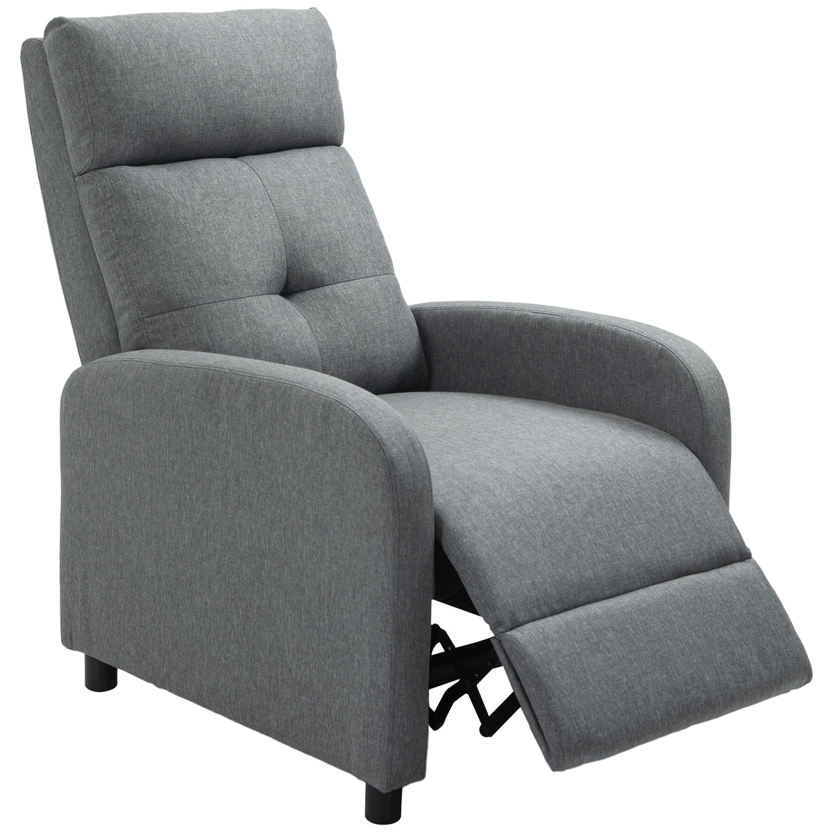 Relaxfauteuil met ligfunctie, uitschuifbaar voetensteun, pocketvering, tot 150 kg, grijs