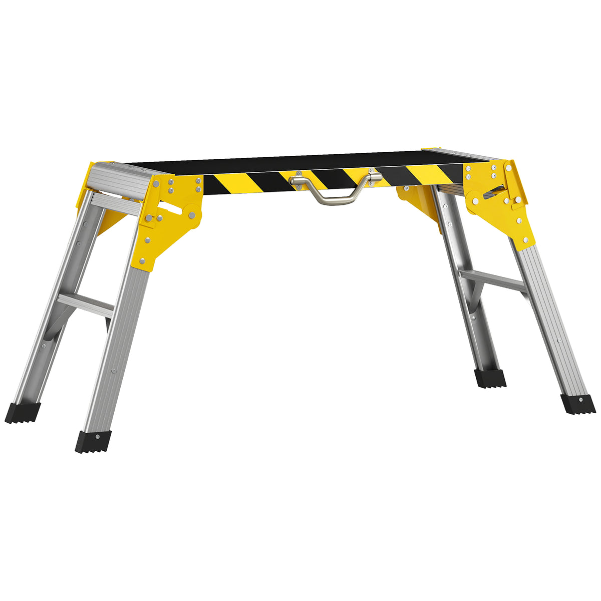 Aluminium werkplatform werkbank inklapbaar werktafel tot 150 kg, werkplatform met handgreep, antislip oppervlak