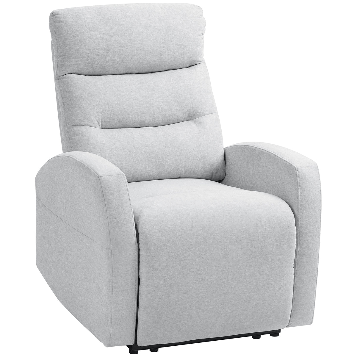 Verstelbare relaxfauteuil met voetensteun, moderne gestoffeerde fauteuil, lichtgrijs