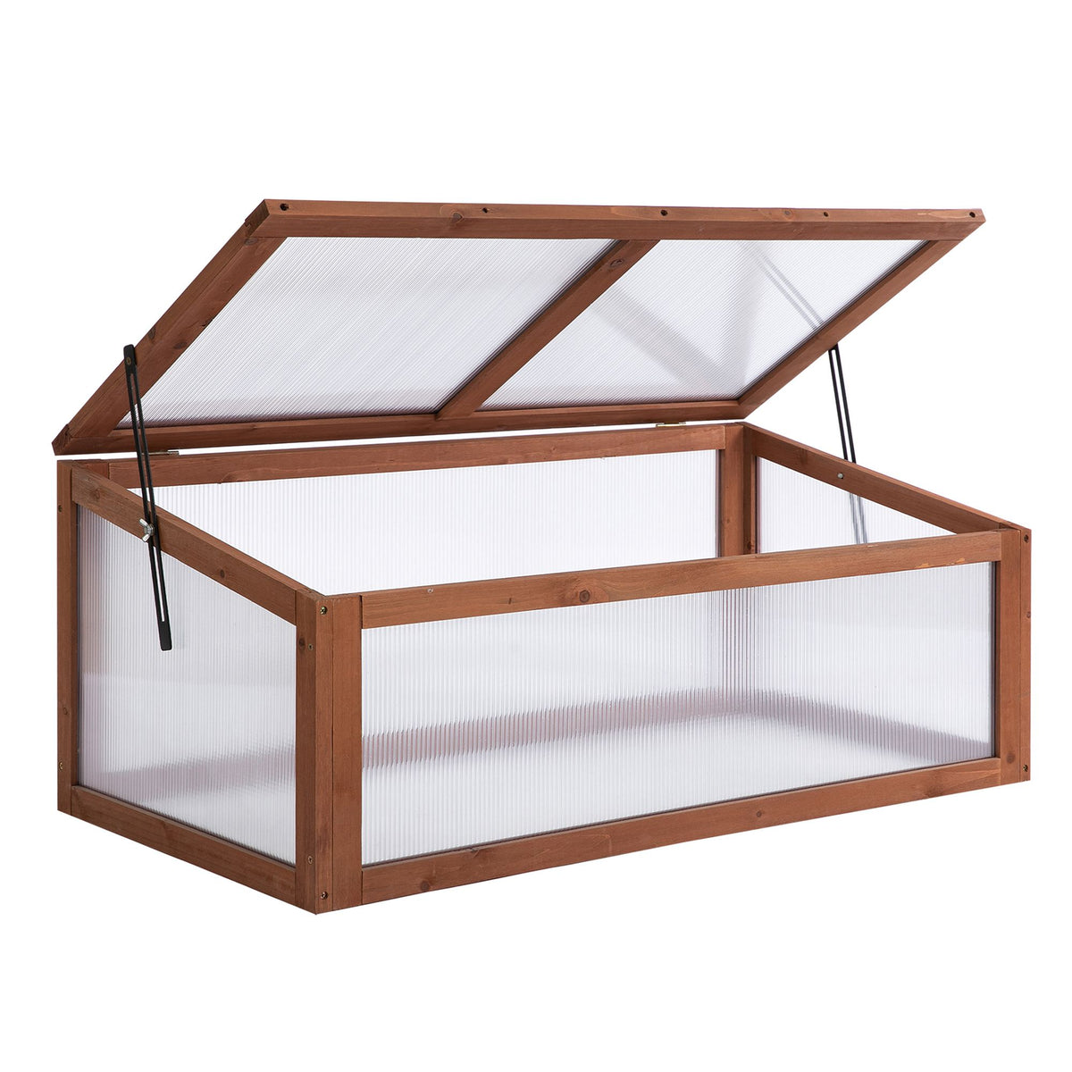 Mini-kas, kleine kas voor de tuin, met polycarbonaatplaten, goede lichtdoorlatendheid, 100L x 65B x 40H cm
