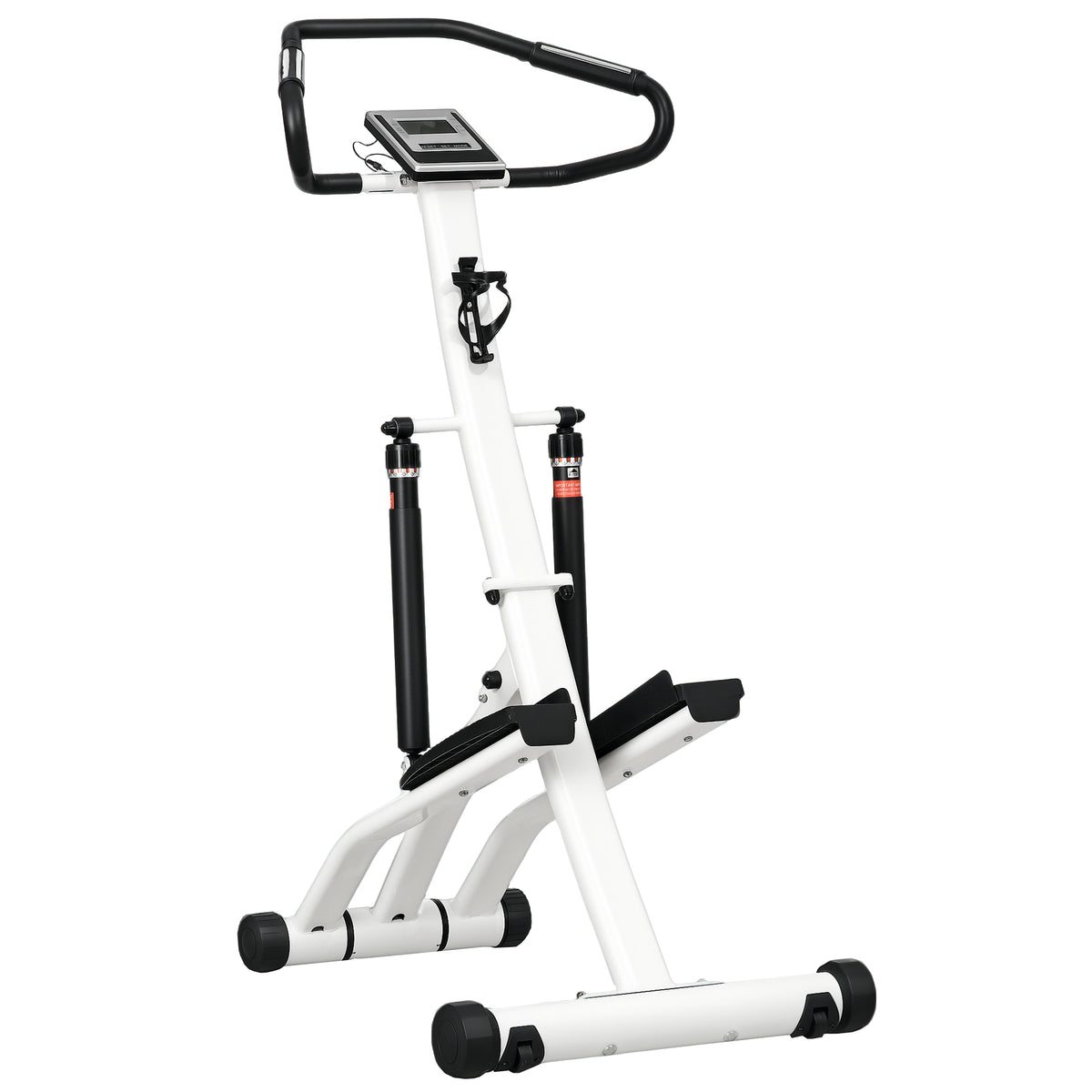 STEPPER met 12 weerstandsniveaus, LCD-display, 2 rollen, 80 cm x 61 cm x 134 cm, wit + zwart