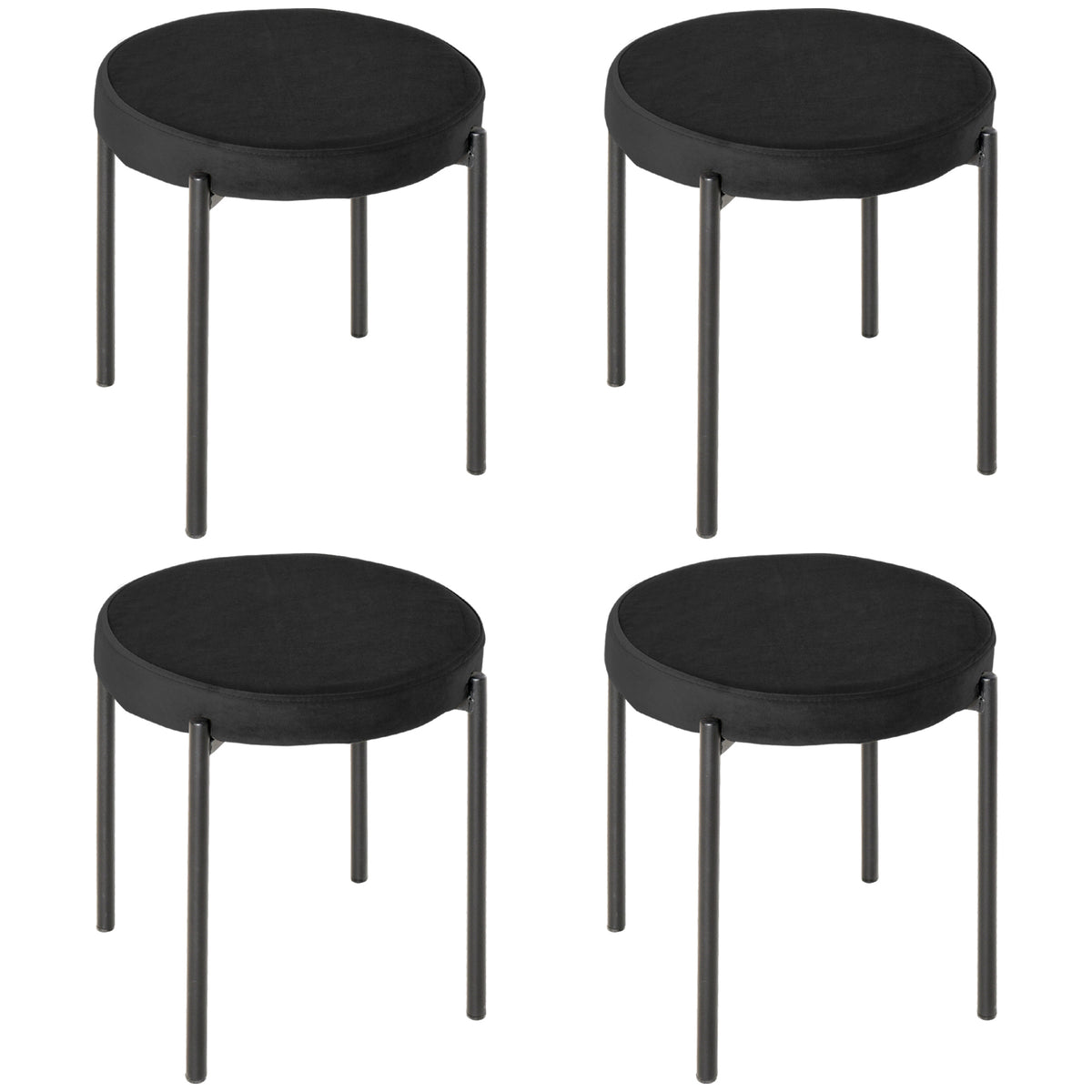 Eetkamerstoel accentstoel keukenstoelen, 41,5 cm x 41,5 cm x 46 cm, zwart