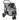 Opvouwbare hondenbuggy met wasbaar kussen, gaasramen, 3 wielen, voor middelgrote honden tot 20 kg, grijs