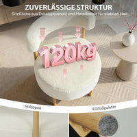 Fauteuil loungestoel relaxfauteuil met sherpa-fleece, metalen poten in houtlook gestoffeerde stoel 67 x 67 x 71 (7)