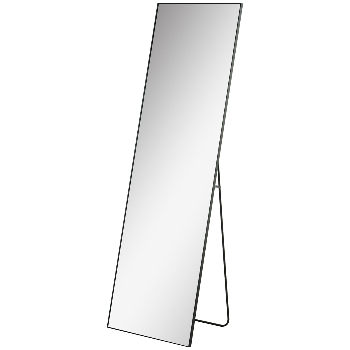 Grote staande spiegel, wandspiegel, passpiegel, 161,5 cm, zilver