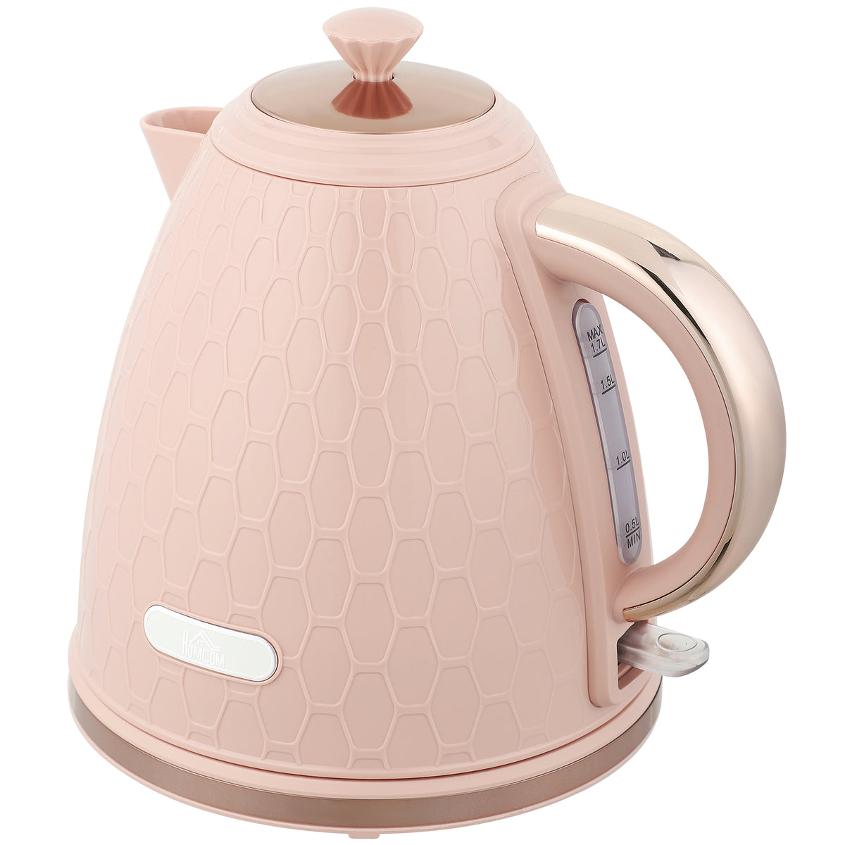 Waterkoker, 2200W, kijkvenster, filter, snelkoker, lichtroze