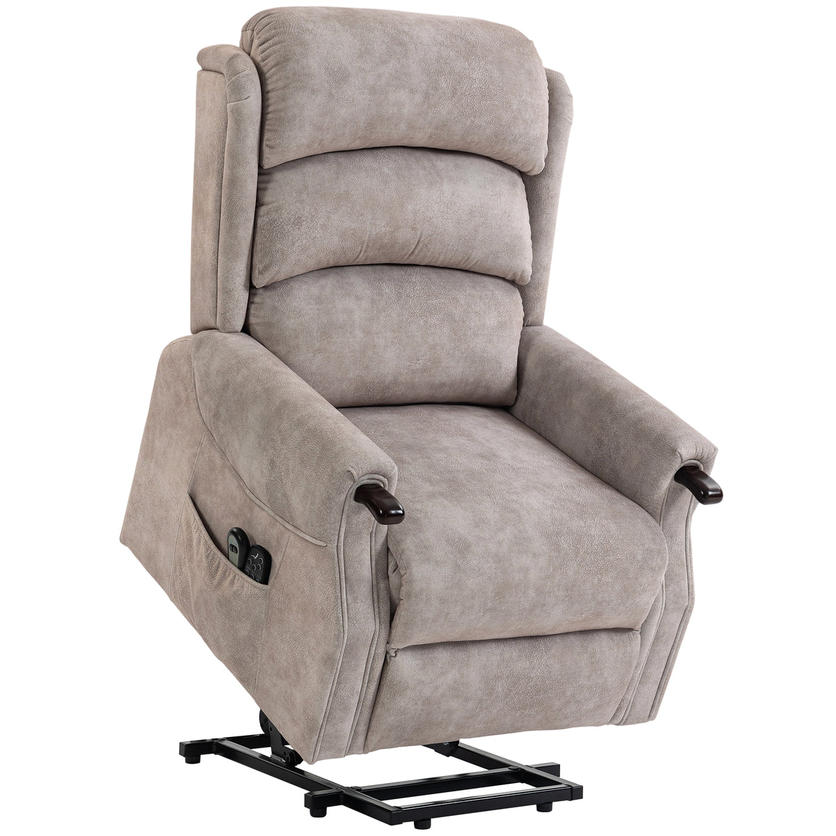 Televisiefauteuil met sta-op-hulp, elektrische relaxfauteuil met trilmassage, warmte en ligfunctie, lichtgrijs