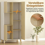 170 cm keukenkast, moderne kast met open vak, verstelbare legplanken, natuurlijke houtlook (5)
