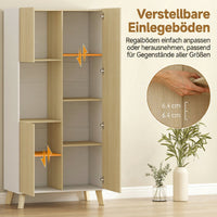 170 cm keukenkast, moderne kast met open vak, verstelbare legplanken, natuurlijke houtlook (5)