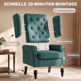 Elegante oorfauteuil, dik gestoffeerd, afneembare hoes, 74 x 86 x 102 cm, donkergroen (7)