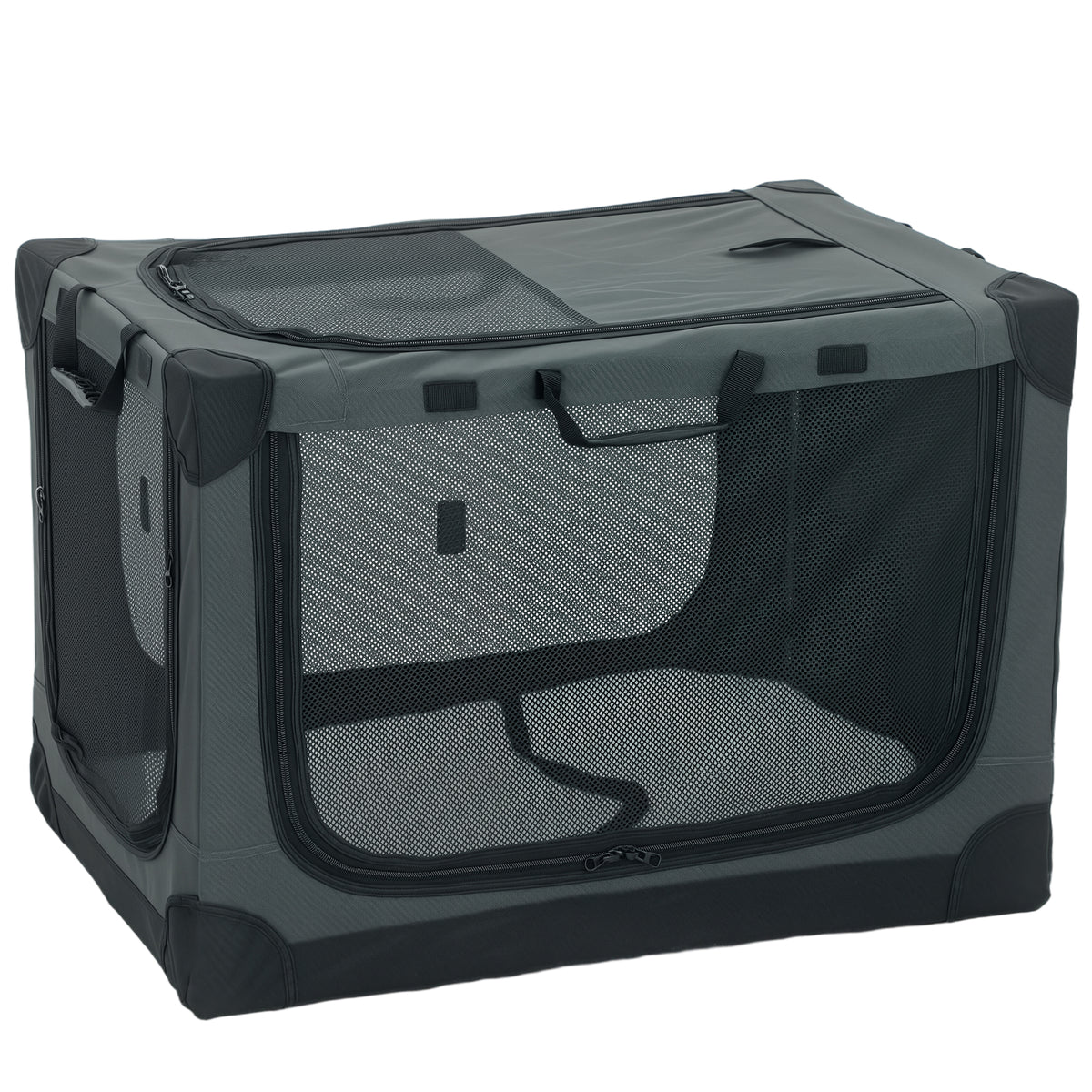 Opvouwbare hondenbench, hondentransportbox met uitneembaar en wasbaar kussen, hoes van Oxford-stof, voor honden