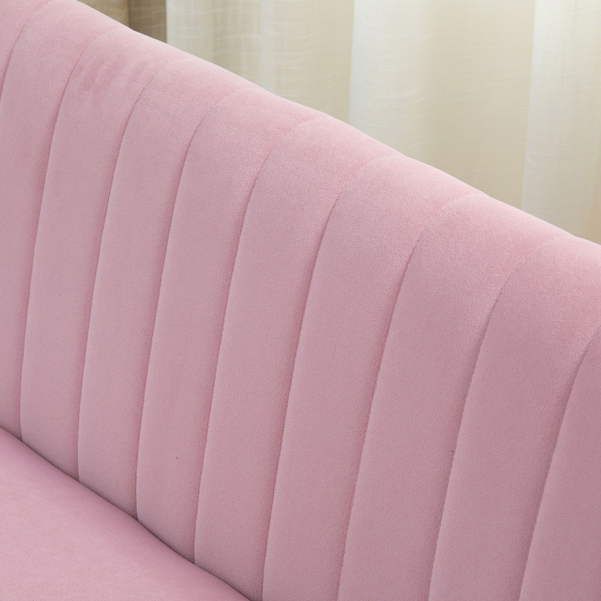 2-zits stoffen bank bankstel gestoffeerde bank loungebank breed roze (9)