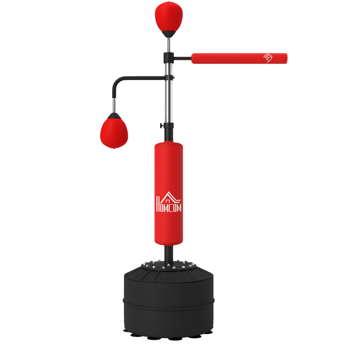 4-in-1 vrijstaande bokszakstandaard, 160-230 cm in hoogte verstelbaar, rood