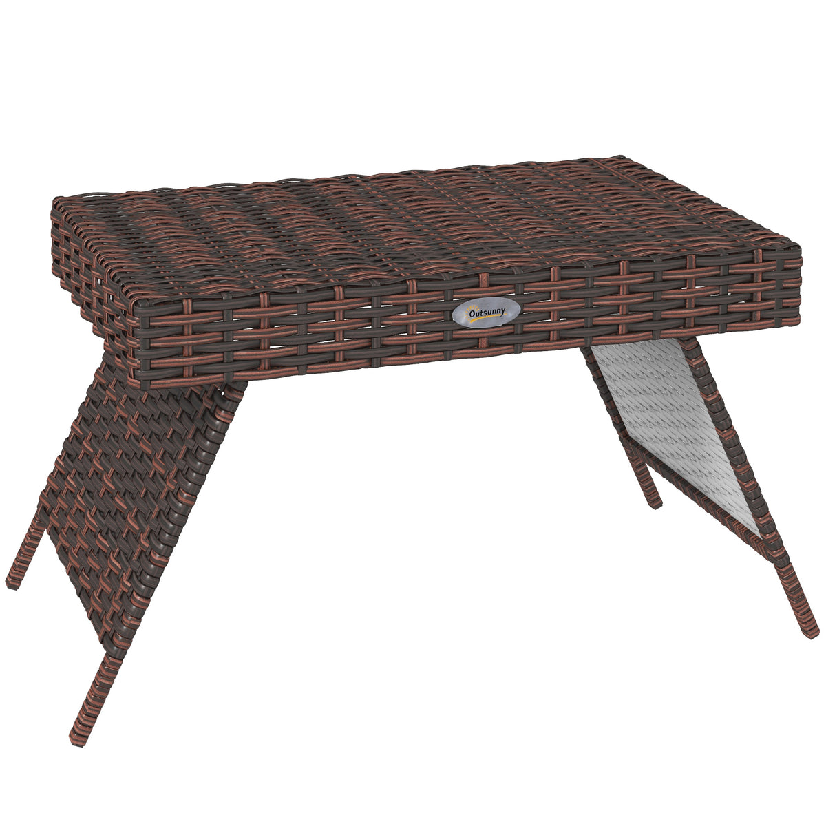 Tuintafel outdoor salontafel bijzettafel voor buiten, PE-rotan, weerbestendig, 60 cm x 41 cm x 41 cm, bruin