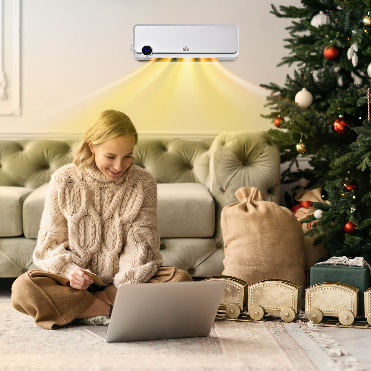 Wandverwarming 2000W met afstandsbediening, 3 bedrijfsmodi, led-display en 12-uurs timer (2)