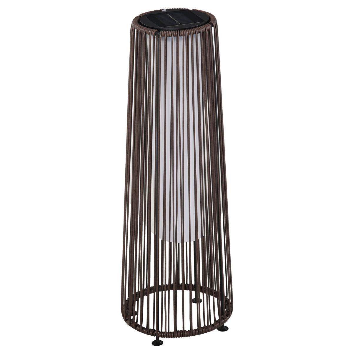 Tuinlamp, buitenlamp, op zonne-energie, 8 uur werking, automatische modus, rotanlook, 21,5 x 21,5 x 61 cm
