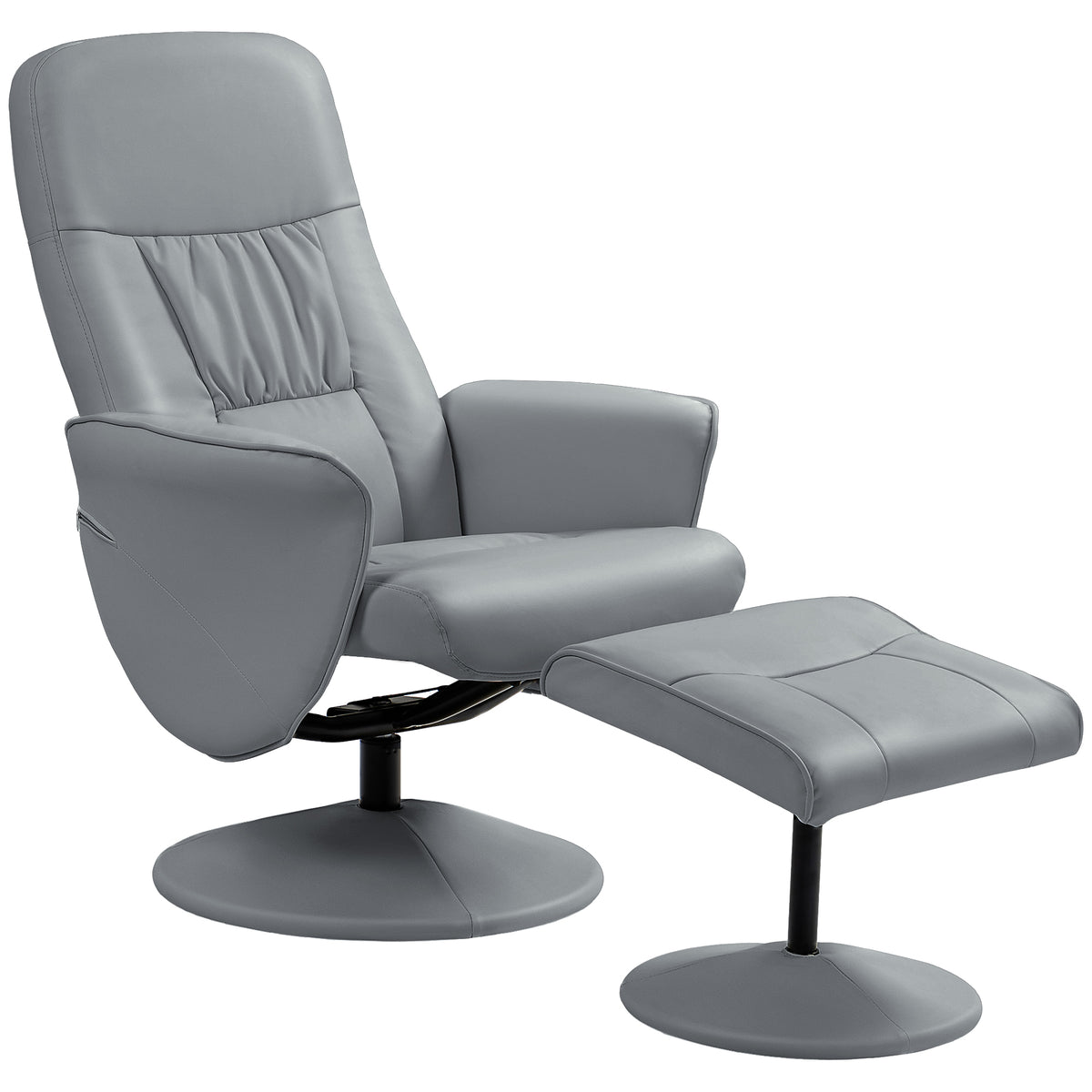2-delige fauteuilset, fauteuil met voetenbank, relaxfauteuil met voetenbank, in hoogte verstelbaar, kantelbare