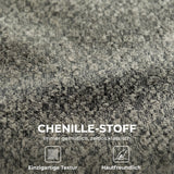 Fauteuil Draaibare loungefauteuil met chenille-look, brede zitting, voor woonkamer, slaapkamer, grijs (7)