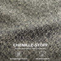 Fauteuil Draaibare loungefauteuil met chenille-look, brede zitting, voor woonkamer, slaapkamer, grijs (7)