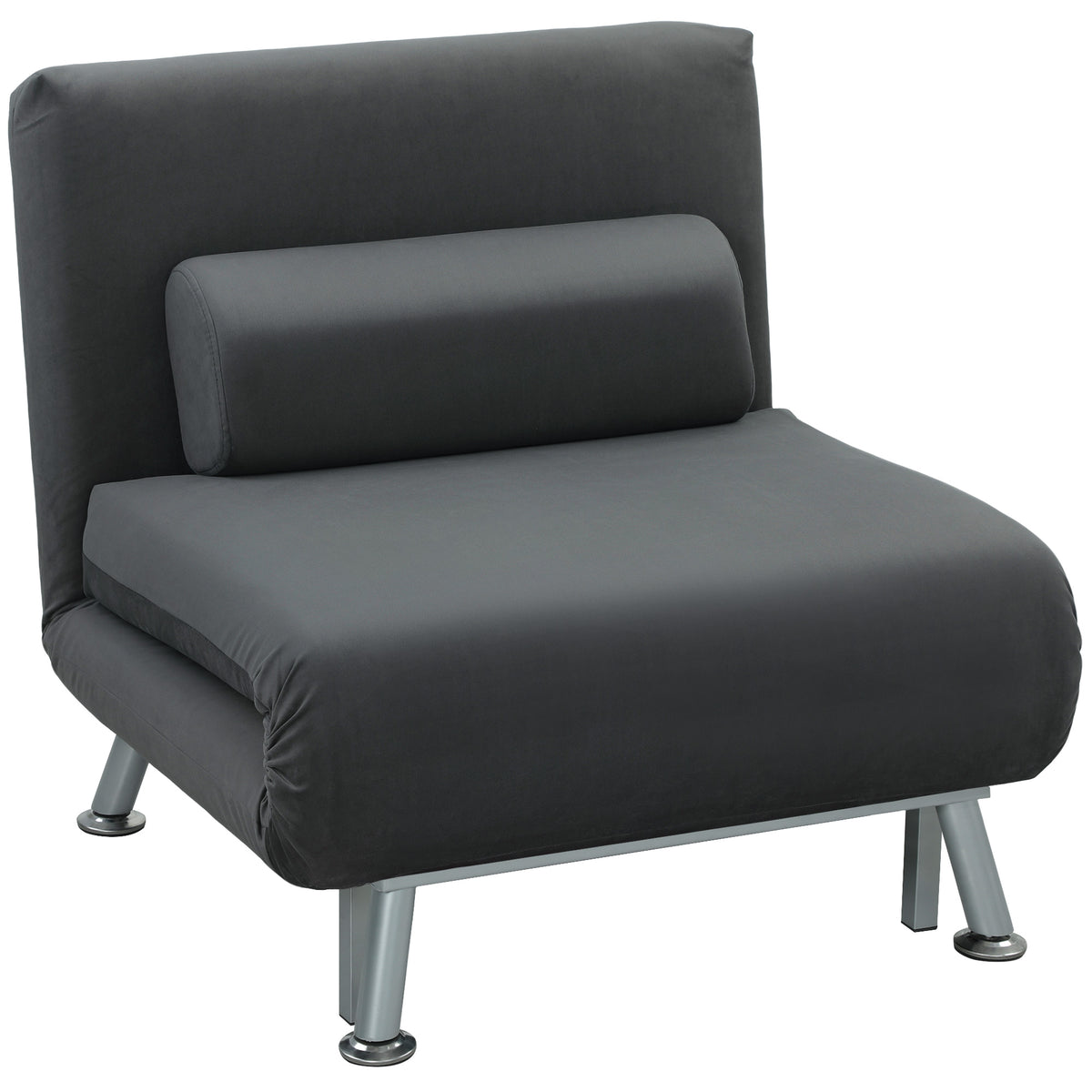 Opklapbare fauteuil met slaapfunctie, inklapbare relaxfauteuil in fluweellook, verstelbare rugleuning, 75 x 70 x