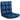 Fauteuil gastenmatras vloerstoel, verstelbare rugleuning, velourlook, 55 cm x 71 cm x 53,5 cm, blauw