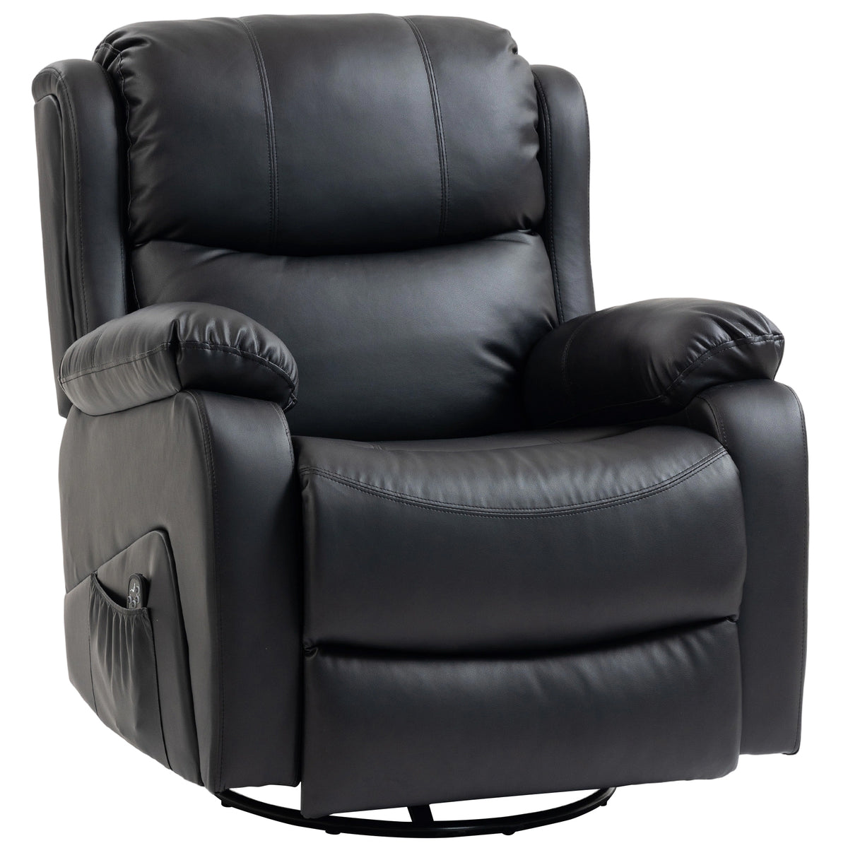 Massagestoel, warmte- & ligfunctie, kunstleer, tot 150 kg, 97x92x104 cm, zwart