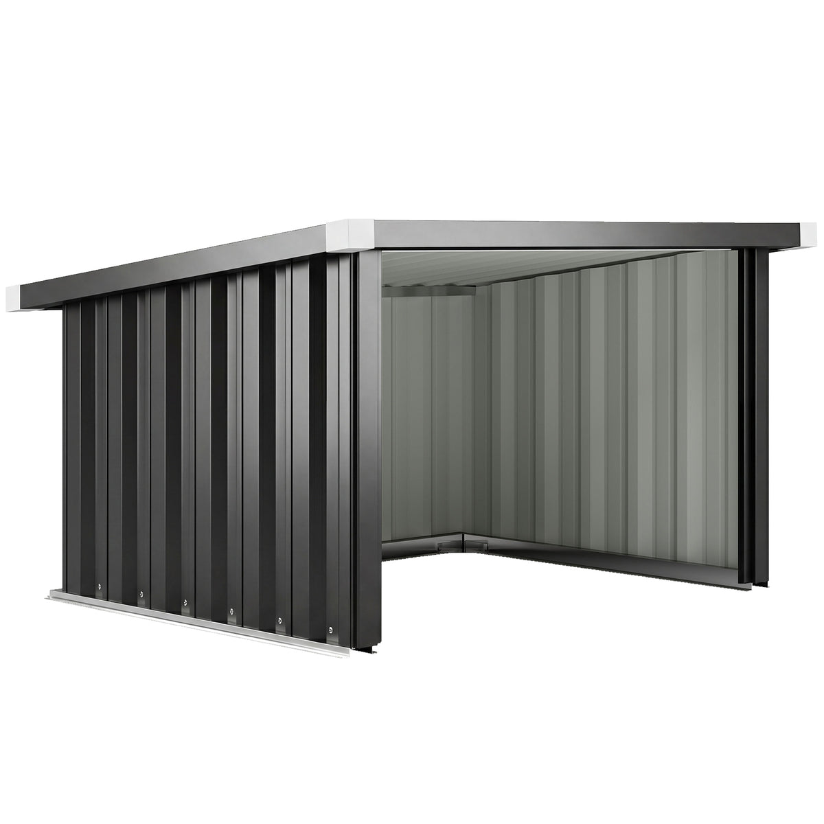 Robotmaaier garage staal 108 x 86 x 62,5 cm robotmaaier garage met lessenaarsdak beschermrand verzinkt staal