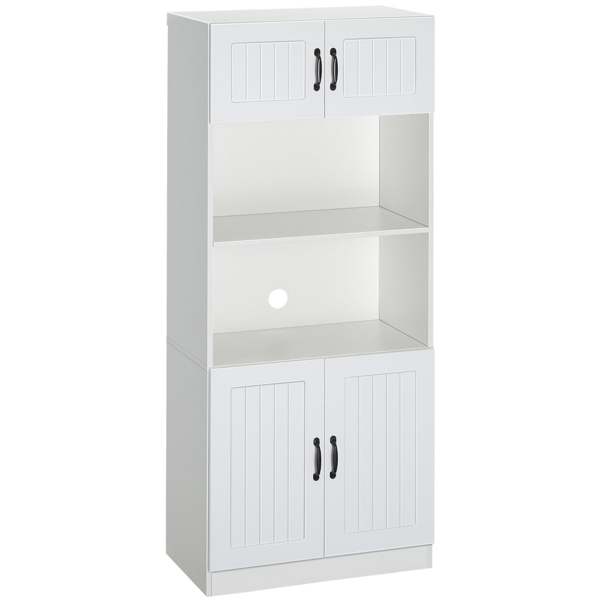 Keukenkast keukenbuffet kast, landelijke stijl, 2 kasten, 2 planken, 70 cm x 40 cm x 170 cm wit + zwart