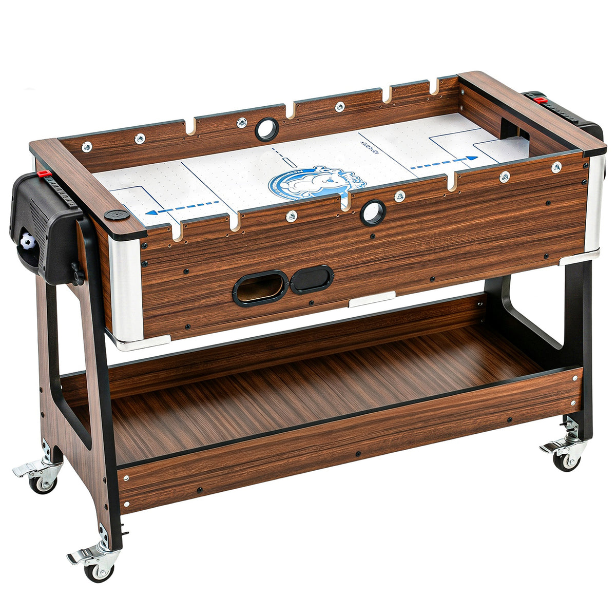 3-in-1 multi-speeltafel draaibaar multifunctionele tafel met biljarttafel, tafelvoetbal, airhockey en opbergvak