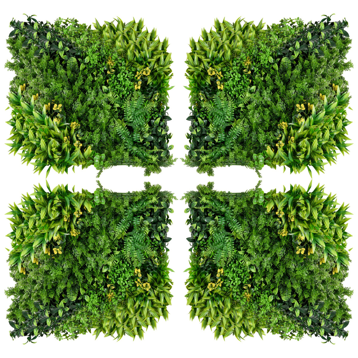 12 stuks kunstplantenwand haag 50x50 cm uv-bestendig privacyscherm meerbladig ontwerp haagplant voor tuin