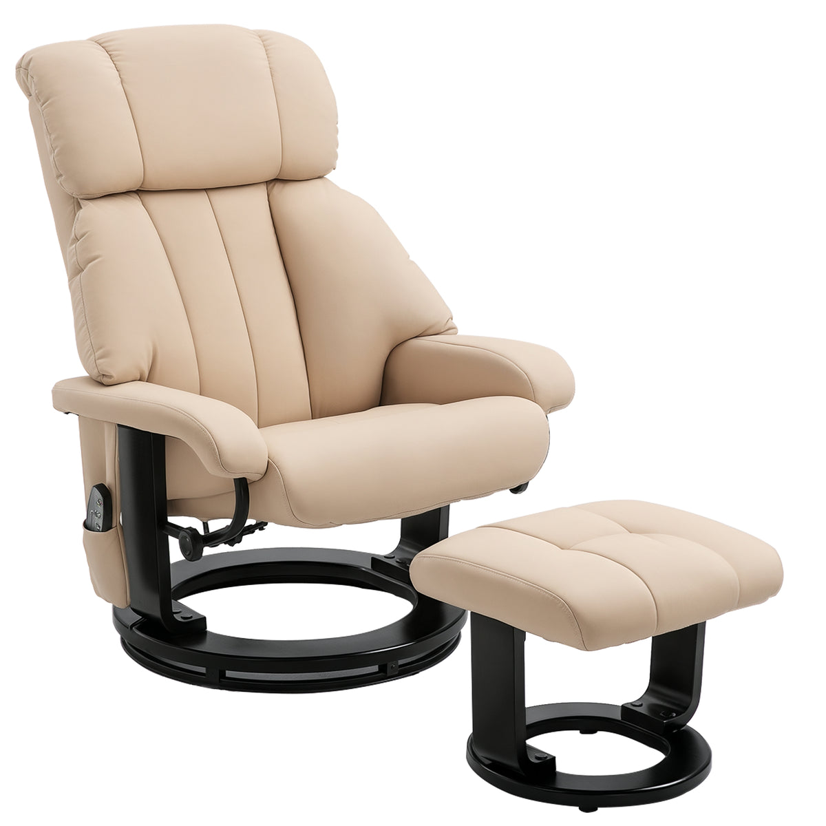 Relaxfauteuil met hocker, draaibare tv-fauteuil met massagefunctie, ligfunctie, massagestoel met