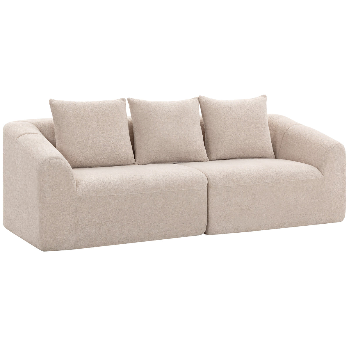 3-zitsbank, chenille cloud bank zonder frame, dikke binnenvering-stoffering, extra brede zitting, 3 kussens