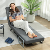 Slaapfauteuil, gestoffeerde fauteuil, ombouwbaar tot logeerbed, ergonomisch, donkergrijs (7)