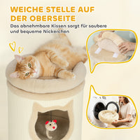 Krabton, 96 cm, 4-laagse kattentoren met wasbaar bed, 3 slaapholen, hangend speelgoed, voor meerdere katten (6)