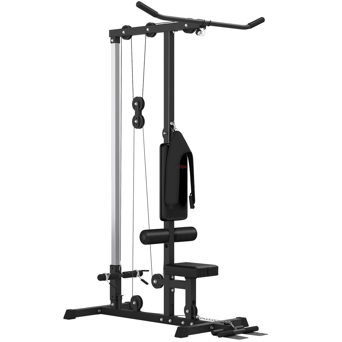 Krachtstation voor thuis, roeizomen, zonder gewichten, fitnessapparaat voor thuis, staal, kunstleer, zwart