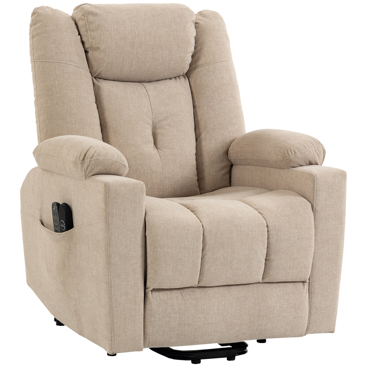Elektrische sta-op-stoel met vibratiemassage en warmtefunctie, relaxfauteuil in fluweeloptiek met